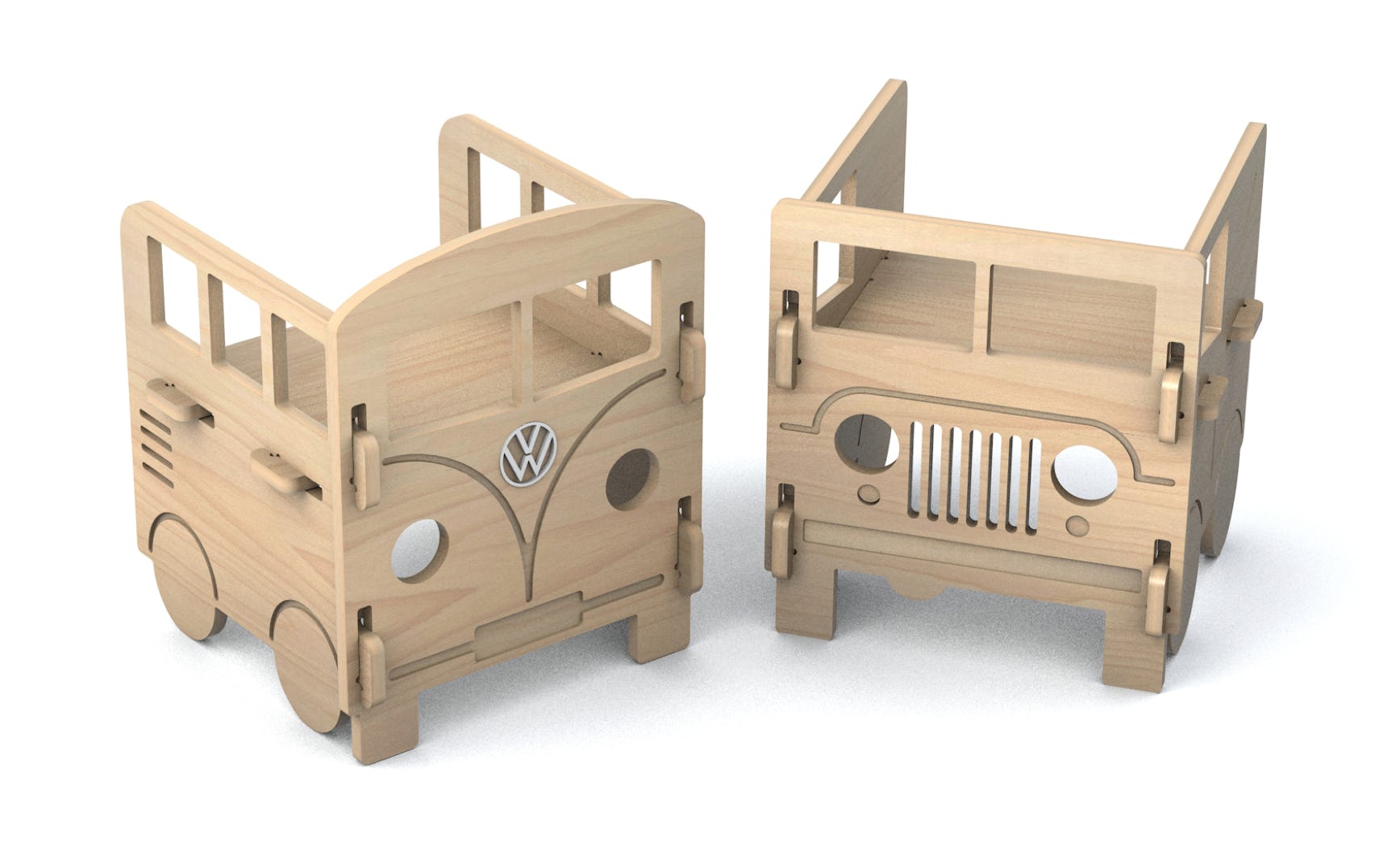 VW-bus en Jeep kinderstoel